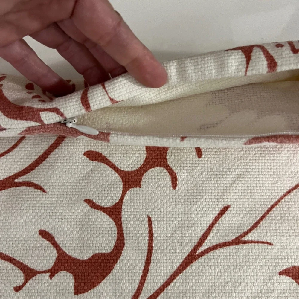 Pottery Barn Euro Sham Pillow Cover‎ Floral Botanical Rust Ivory